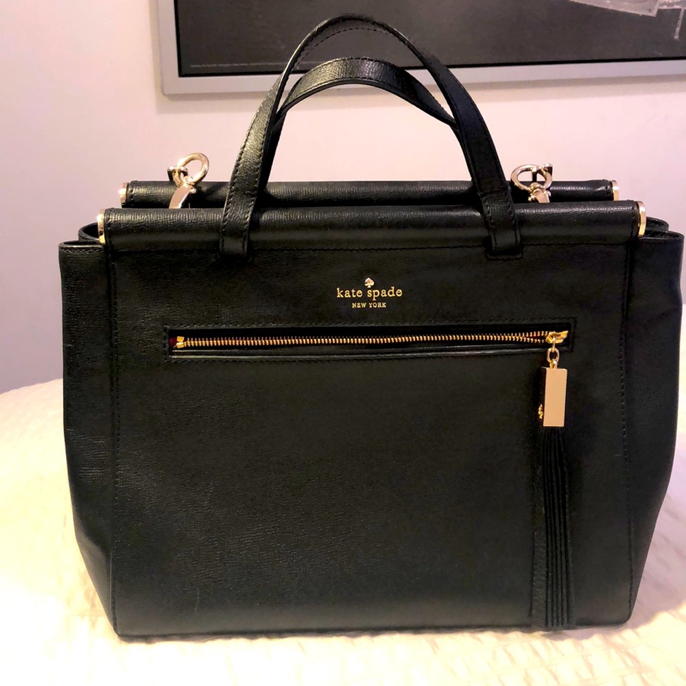 EUC Kate Spade black leather satchel